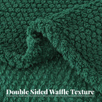 Whale Flotilla Soft Fleece King Size Bed Blanket, Emerald Green