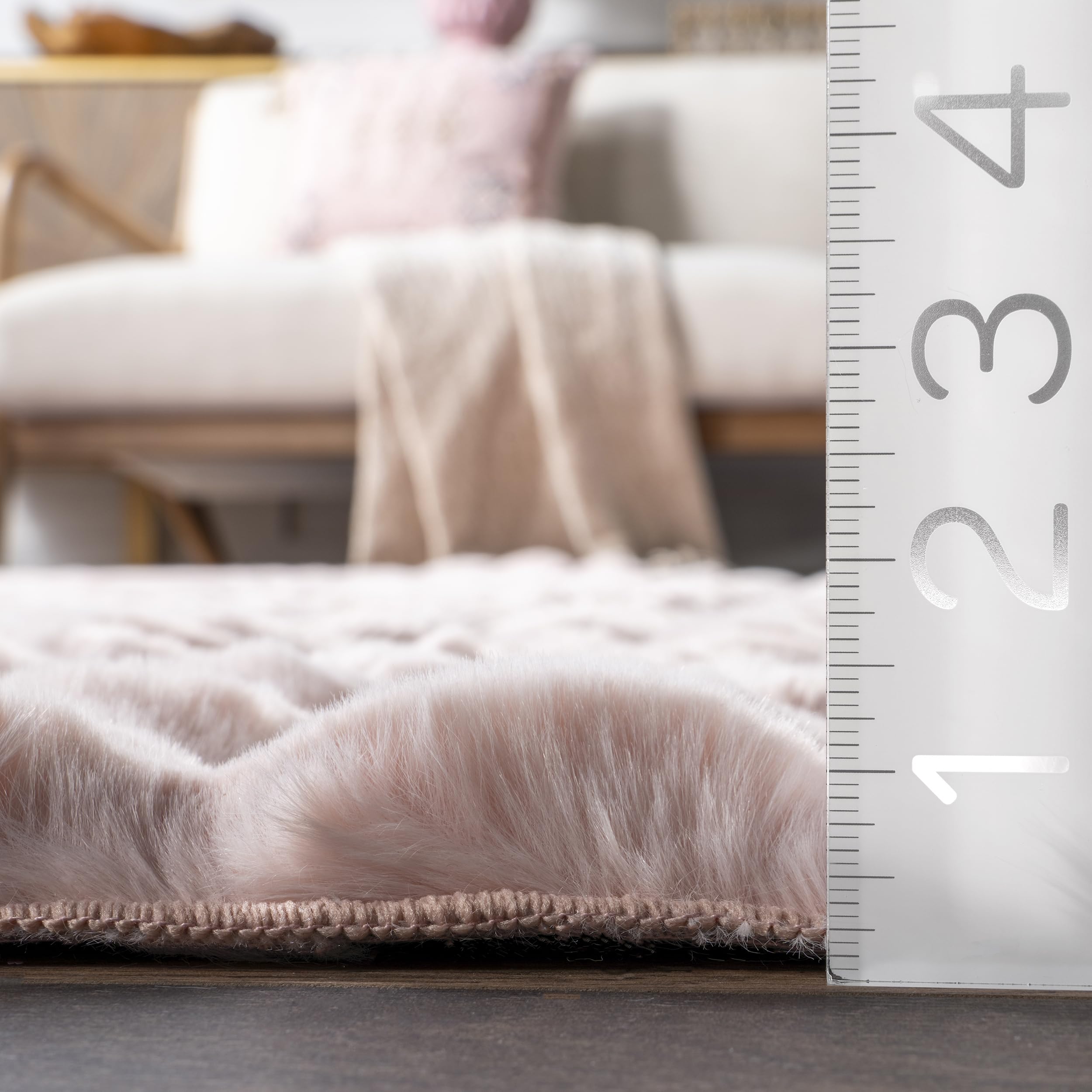 nuLOOM Jeni Blush Checkered Washable Area Rug, 5' x 8'