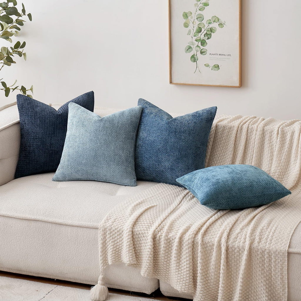 MIULEE Decorative Couch Throw Pillow Covers 22x22 Inch Coastal Blue 2 Pack