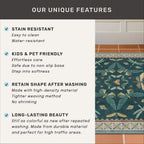 Hazo Haus 9x12 Large Living Room Rug - Dark Teal Multi Dining Room Rugs for Under Table, Bedroom, Kids Room, Classroom, Insect Butterfly Floral Décor, Lightweight Non Slip Low Pile