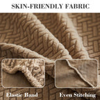 Disayu Sofa Covers Couch Covers for Sofa Pet Friendly Couch Cushion Covers Universal Sofa Covers Washable Stretch Slipcovers for Sectional Sofa (Texture Light Coffee, 2 Seats + Chaise Cover)