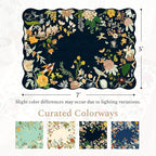 Rugflix 5x7 Floral Area Rug for Living Room, Bedroom, Machine Washable Rugs with Non-Slip Backing, Indoor Low Pile Carpet for Dining Room, Nursery, Kids Pet Friendly
