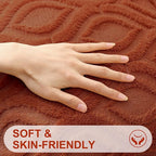 decorUhome Faux Fur Plush Soft Rust Throw Pillow Covers 16x16 Set of 2