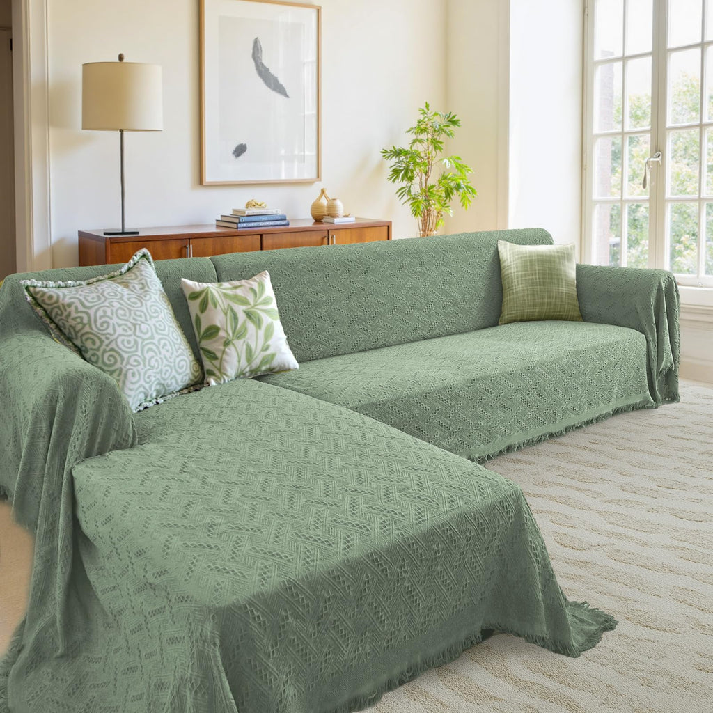 HOMERILLA 2 Piece Sectional Couch Cover for L Shape Sofa Sage L