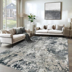XLUEZ 6x9 Area Rugs for Living Room, Washable Modern Abstract Large Area Rug Neutral Soft Non Slip Kids Rug Stain Resistant Indoor Carpet for Bedroom Nursery Dining Room Playroom(GreyWhite, 6'x9')