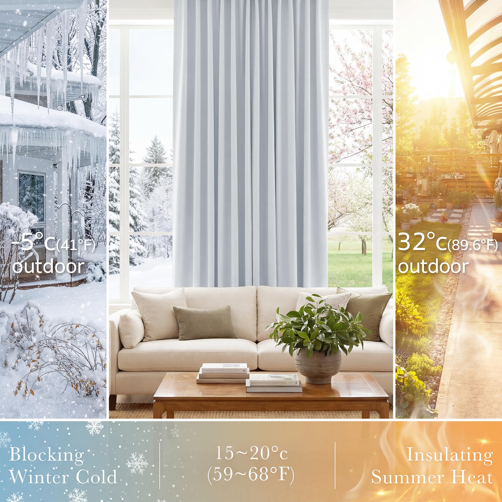 PONY DANCE 60% Blackout Short Bathroom Window Drapes, Half Curtains for Kitchen Window, Thermal Insulated Back Tab Curtain for Bedroom/Basement, Width 29 x Length 30 inches, Greyish White, 2 Pieces