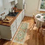 RELEANY Washable Area Rug, Runner 2'x6', Brick/Brown/Green