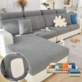 VFUX Soothing Home Sofa Covers, Sofa Hero Covers, Wear-Resistant Universal Couch Covers Washable Stretch Sectional Couch Cushion Covers (Grey,Large Single Seat Cover)