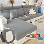 VFUX Soothing Home Sofa Covers, Sofa Hero Covers, Wear-Resistant Universal Couch Covers Washable Stretch Sectional Couch Cushion Covers (Grey,Large Single Seat Cover)