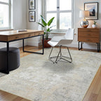 6x9 Area Rugs for Living Room Washable Bedroom Dining Room Beige Grey