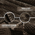 Exclusivo Mezcla Fleece Throw Blanket Extra Large, Super Soft and Warm Blankets for Couch, Sofa and Bed Waffle Textured, Cozy, Fuzzy and Lightweight (Coffee, 50x70 Inches)