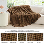 BEDELITE Fleece Blanket Twin Size for Bed Couch, 3D Jacquard Decorative Brown Throw, Soft and Cozy Warm Plush Fuzzy Blanket All Seasons Suitable, 60x80Inches