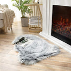 Ashler faux fur rug, Fluffy Shaggy Area Rug Ultra Soft 2 x 3 Feet Sheepskin Fur Rug, Frosted Bottom Black Fuzzy Rug Machine Washable Shag Rug, Nursery Decor Throw Rugs for Bedroom, Living Room