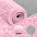 6x9 Area Rugs for Living Room Rug: Soft Fluffy Shag Light Pink Rugs for Bedroom, Non-Slip Large Fuzzy Plush Rug Indoor Floor Carpet for Nursery Kids Boys Girls Room, Dorms, Playroom, Modern Home Decor