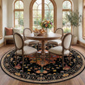 RELEANY Washable Area Rug, Round 7ft, Black/Colorful