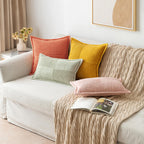 MIULEE Decorative Throw Pillow Covers for Couch 18x18 Inch Coral Red 2 Pack