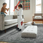 Amearea Premium Soft Fluffy Rug Modern Shag Carpet, 5' x 7', Fuzzy Plush Rugs for Living Room Bedroom Kids Room Home Decor, Nursery Non Slip Indoor Shaggy Carpets, Grey