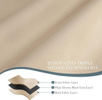 PONY DANCE Beige Blackout Curtains 96 inch Long, Room Darkening Curtains for Bedroom, Thermal Insulated Drapes for Living Room Window, Back Tab/Rod Pocket, 52 x 96 Inch,2 Panels Set,Biscotti Beige