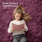 OLANLY 6x9 Machine Washable Large Area Rugs for Living Room, Bedroom, Soft Fluffy Shaggy Bedside Rug, Indoor Floor Carpet for Kids Girls and Boys, Dorms, Nursery, Home Decor Aesthetic, Burgundy