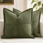 MIULEE Decorative Throw Pillow Covers for Couch 18x18 Inch Olive Green