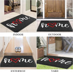BeneathYourFeet Door Mat, Welcome Mat Low Profile Floor Mat Front Doormat Indoor and Outdoor Doormat Non Slip Rugs for Entryway, Patio, High Traffic Areas (36"x24", Black-Home)