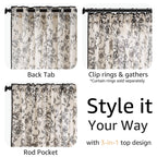 jinchan Vintage Floral Linen Curtains 84 Long for Living Room 2 Panels
