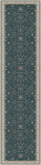 Hazo Haus Dark Green Hallway Runner Rug 12 ft Long - Modern Vintage Boho Eclectic Floral with Brown Accent, Washable Low Pile Non-Slip Extra Long Wide Runner Rugs for Kitchen, 3x12