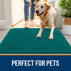 OLANLY Dog Door Mat for Muddy Paws 47x24, Super Absorbent Chenille Mud Mat