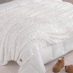 UGG Adalee Faux Fur King Blanket, Double-Sided Fluffy Blanket, Cozy Oversized Throw for Couch, Washable Bedding for California King Bed, Luxury Home Decor, 110" x 90", Natural White