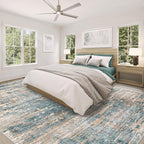 XLUEZ 9x12 Area Rug for Living Room, Washable Modern Abstract Large Area Rug Neutral Soft Non Slip Kids Rug Stain Resistant Indoor Carpet for Bedroom Dining Room Playroom Office(GreenBrown, 9'x12')