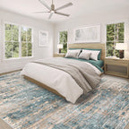XLUEZ 9x12 Area Rug for Living Room, Washable Modern Abstract Large Area Rug Neutral Soft Non Slip Kids Rug Stain Resistant Indoor Carpet for Bedroom Dining Room Playroom Office(GreenBrown, 9'x12')