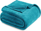 Exclusivo Mezcla Fleece Teal Throw Blanket for Couch, Sofa, Super Soft and Warm Blankets, All Season, Cozy, Plush, Lightweight, 50x60 Inches