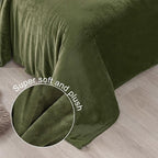Exclusivo Mezcla Fleece Blanket Twin Size for Bed, Super Soft and Warm, All Season, Cozy, Plush, Lightweight, 60x80 Inches Olive Green