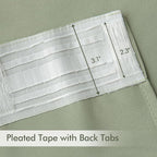 MIULEE Sage Green Back Tab Blackout Curtains 63 Inch Length 2 Panels Set for Living Room Bedroom Privacy, Rod Pocket/Pinch Pleat Thermal Insulated Room Darkening Pleated Light Blocking Drapes