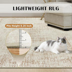 10x14 Area Rugs for Living Room Washable Rug: Anti-Skid Abstract Modern Living Room Rug Soft Thin Carpets Indoor Floor Non-Shedding Carpet for Bedroom Dining Farmhouse Nursery Home Office Beige White