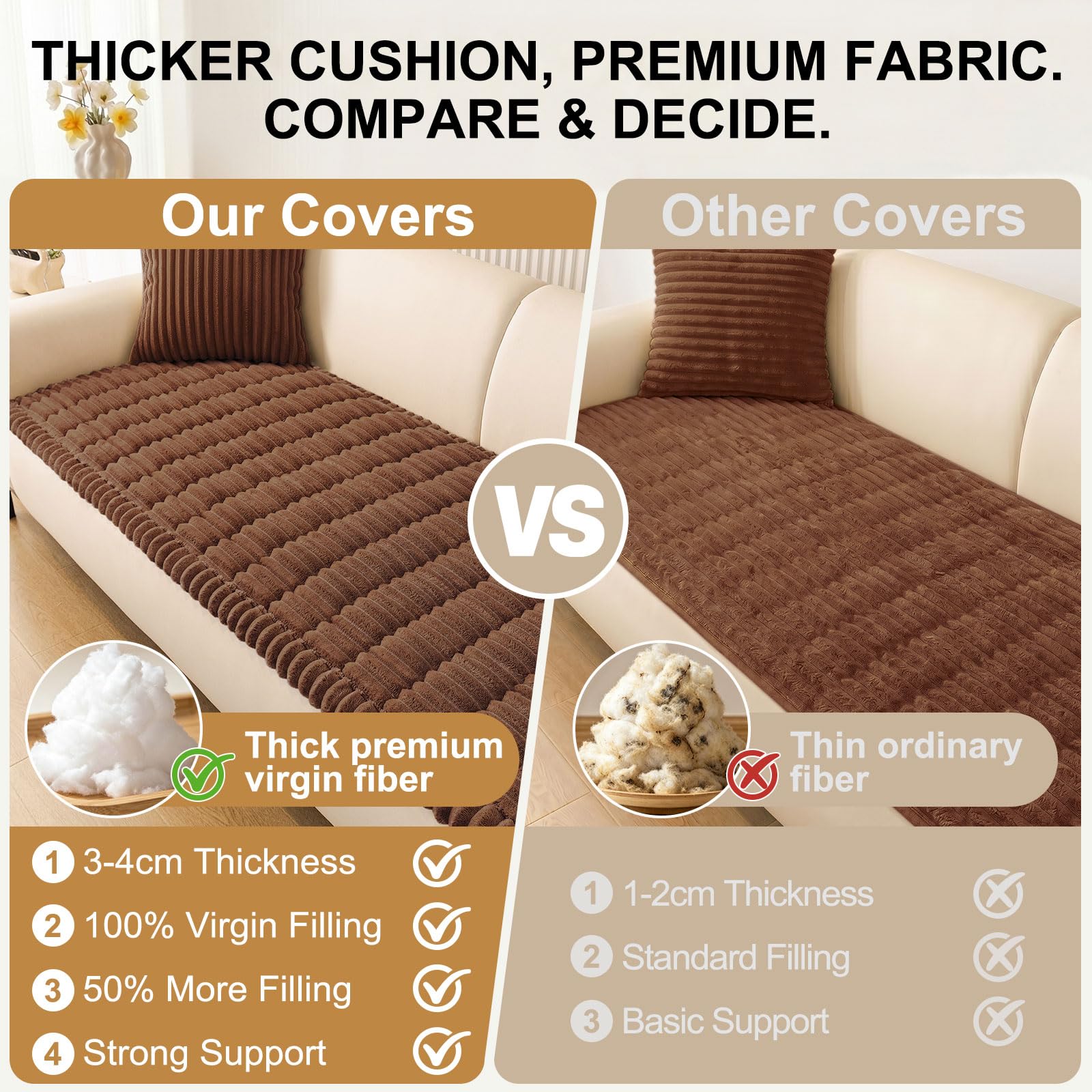 Smiry Couch Cover for Dogs, Non Slip Washable Sofa Protector for Pets