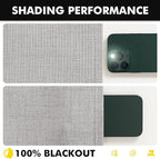 MIULEE 100% Blackout Linen Curtains for Bedroom, Greyish White Solid Luxury Decor Thermal Insulation Room Darkening Drapes for Living Room Nursery Back Tab Rod Pocket 42 x 63 Inches, 2 Panels
