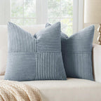 MIULEE Dusty Blue Decorative Throw Pillow Covers for Couch 18x18 Inch
