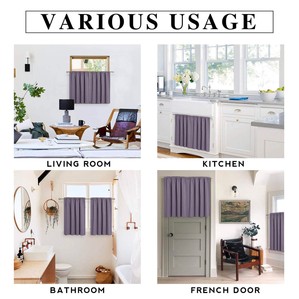 RYB HOME 54 inch Blackout Curtains for Living Room Bedroom, Rod Pocket