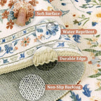 Yamaziot Washable Runner Rug 2x8 – Boho Non Slip Floral Hallway Runner Rug with Rubber Backing, Low Pile Distressed Carpet for Kitchen, Laundry, Bedroom, Entrance, Colorful Beige
