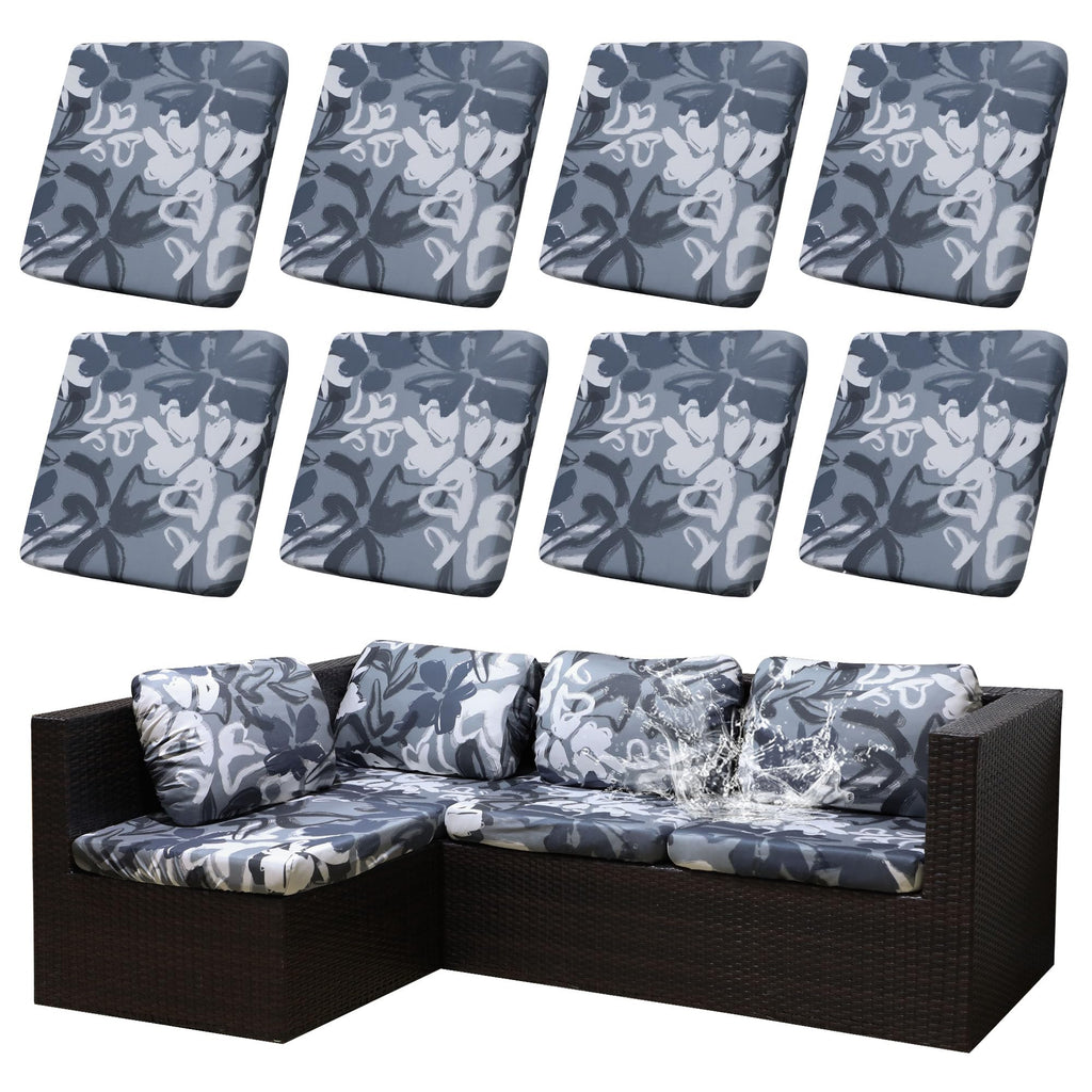 DREAHOTEXTIL 8Pcs Outdoor Cushion Covers, Elastic Patio Cushion Covers