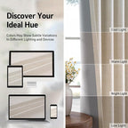 Linen Textured Total Blackout Curtains 84 Inches Long, Butter Cream