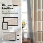 Linen Textured Total Blackout Curtains 63 Inches Long, Butter Cream