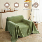 Armchair Couch Cover for Dogs 1 Cushion, Washable Recliner Covers Sofa Protector, Oversized Single Chair Covers, Accent Chair Couch Slipcovers, Pet Couch Cover Blanket Throws(71"x91", Green)