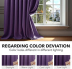 Deconovo Room Darkening Curtains Back Tab and Rod Pocket Curtains Thermal Insulated Blackout Curtains for Bedroom 52Wx72L Inch Purple Grape Set of 2
