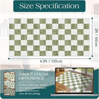 Front Door Mat Indoor Entrance - 2x4.3 Ft Green White Non-Slip Washable Doormat Outdoor Entrance Porch Rug Checkered Runner Rug for Kitchen Hallway Bedroom Laundry Room Porch Decor