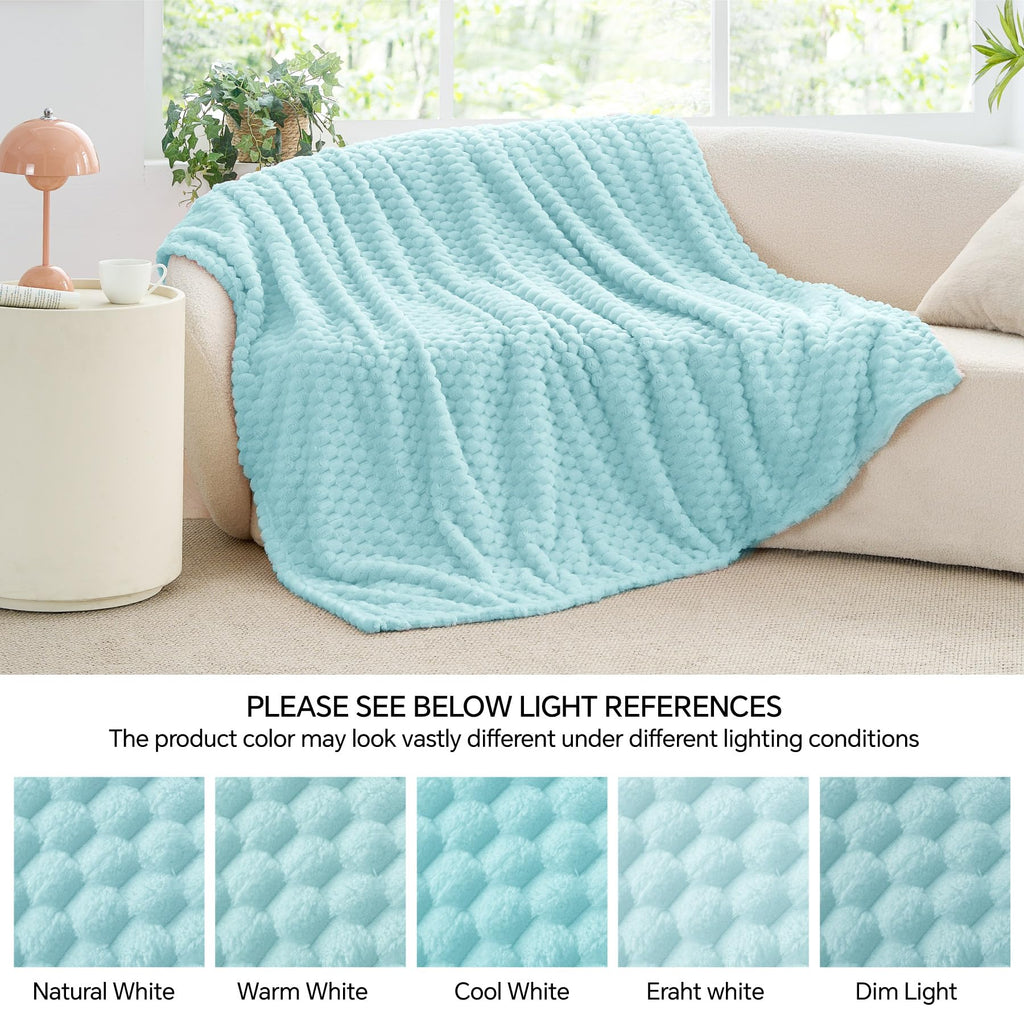 BEDELITE Cloud Blue Twin Blanket for Couch, Soft Cozy Gift for Women, 60*80