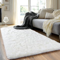 Quntue Runner Rugs for Bedroom 2x6 Rug Runners for Hallways Non Slip Soft Shag Bedside Rug, Fluffy Area Rug Throw Rugs for Living Room, Floor Carpet Runner for Nursery Kids Dorm, Cream White