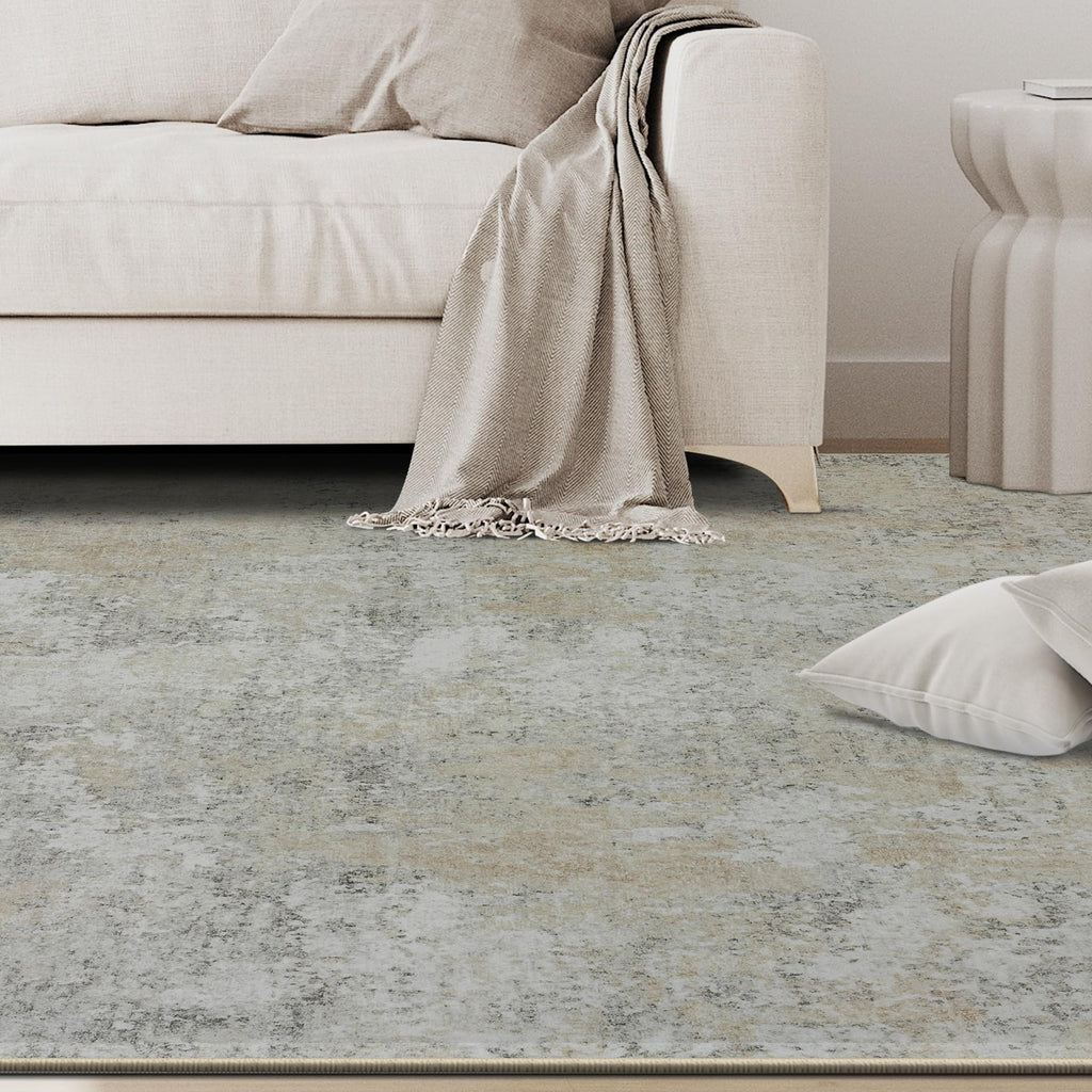 6x9 Area Rugs for Living Room Washable Bedroom Dining Room Beige Grey