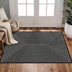 Latte&Fog 2x3 Entryway Rug, Small Modern Abstract Door Mat, Washable Kitchen Rug, Boho Non Slip Low Pile Carpet for Indoor Kitchen, Entry, Front Door and Bathroom